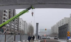 Елордадағы LRT құрылысында кран құлады