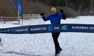 Бурабайда мұзда жүгіруден халықаралық жарыс өтті