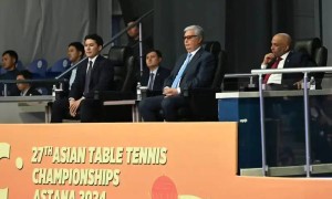 Президент үстел теннисінен Азия чемпионатының финалдық ойындарын тамашалады